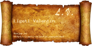 Ligeti Valentin névjegykártya